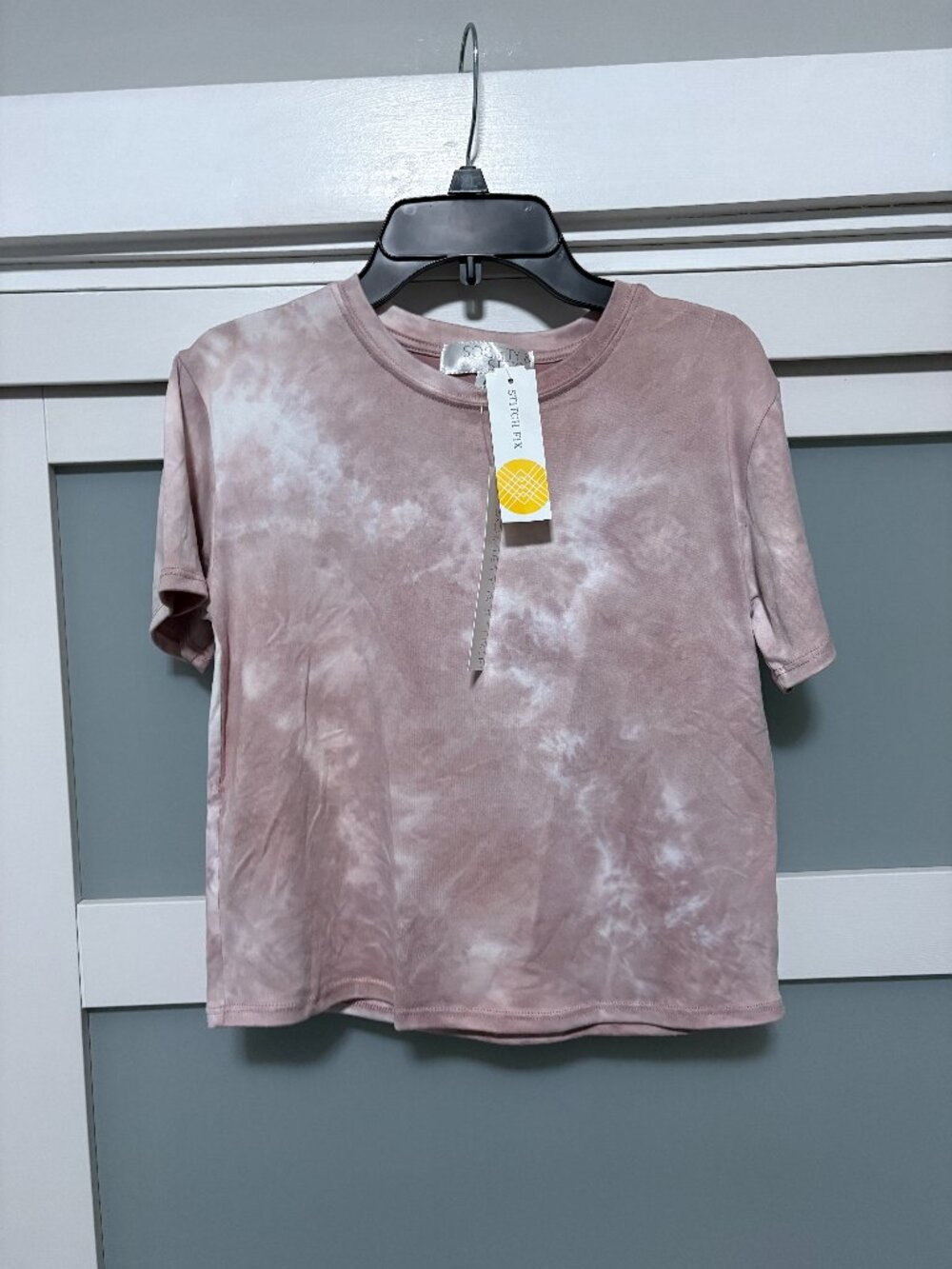 Society & Stitch Fix sz M Cristie Boxy Tee Pink Tie Dye S/S Ladies Tee Shirt NEW